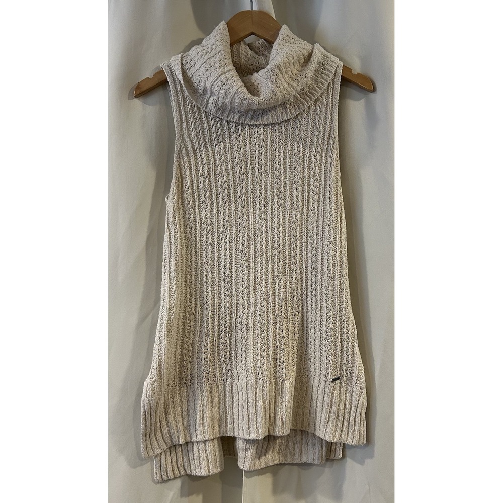 Hollister Knit Sweater Tank Cream Size Medium